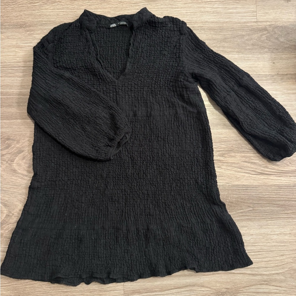 Zara Black Textured Women's Tunic
